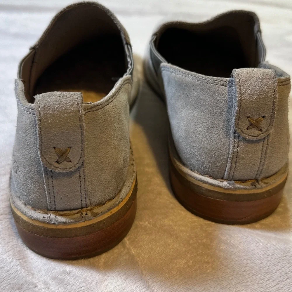 UGG Australia Henrick Grey Suede Sheepskin Slip On Loafers Mens 9.5 1009236